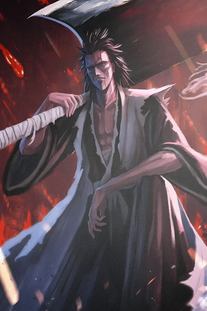 Kenpachi Zaraki Bleach Original Image Premium Metal Wall Art