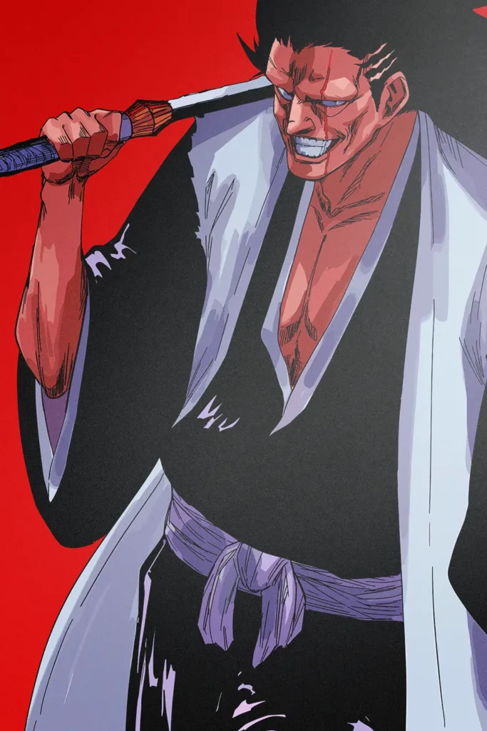 Kenpachi Zaraki Bleach Original Image Unique Metal Print Poster