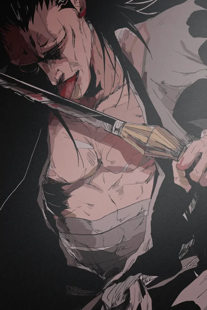 Kenpachi Zaraki Bleach Original Image Unique Metal Print Wall Art