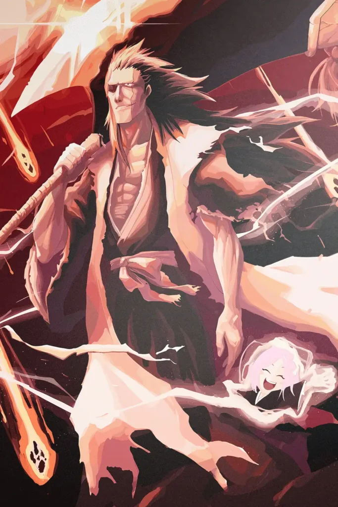 Kenpachi Zaraki Bleach Original Image Printed Metal Wall Art