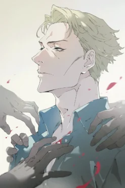 Calm Resolve Amid Encroaching Hands Aluminium Metal Poster