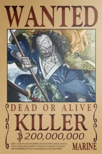 Killer Wanted Poster One Piece Original Image Premium Metal Wall Art