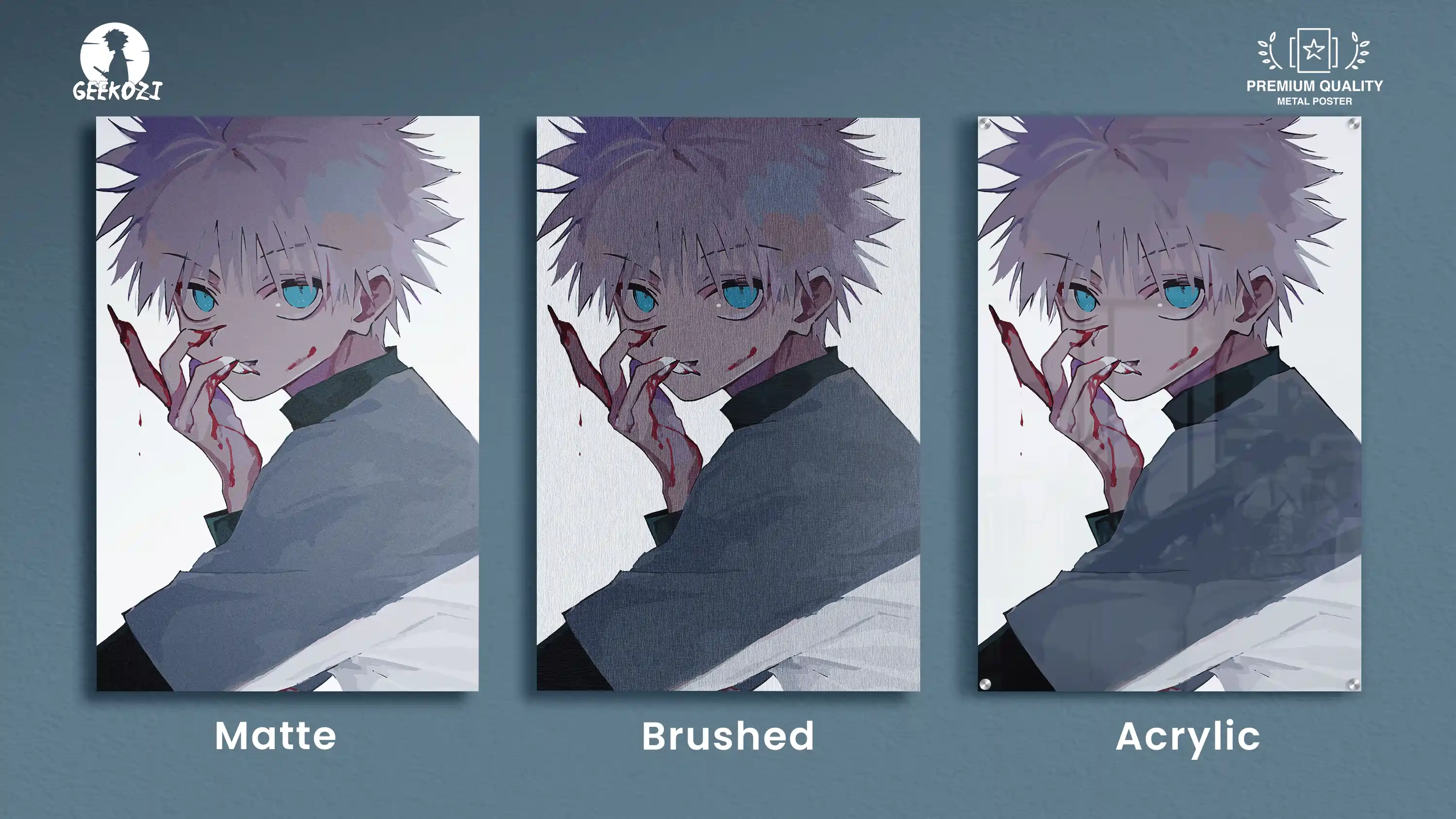 Killua Zoldyck Hunter x Hunter All Product Types Bespoke Printed Metal Wall Art