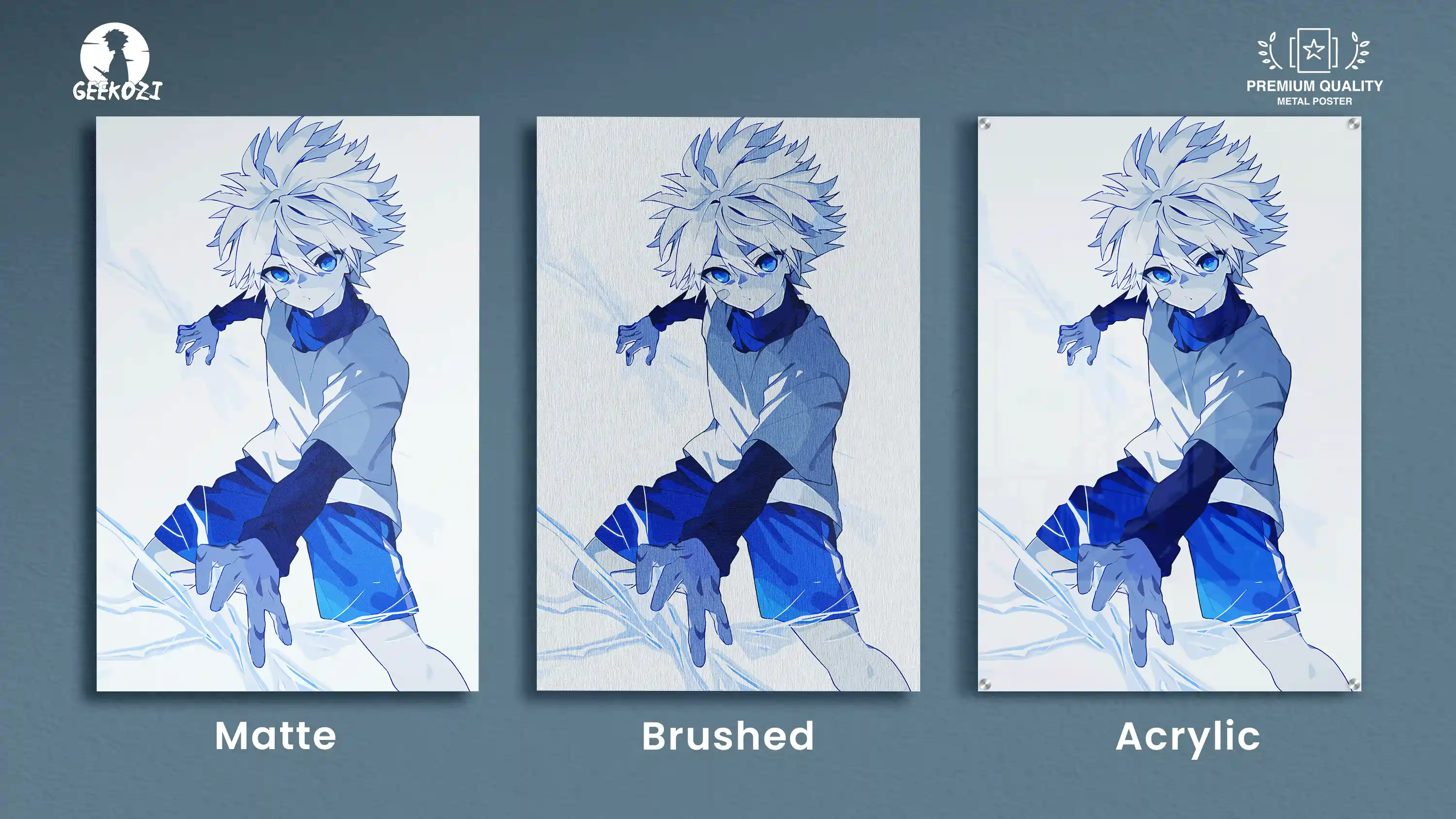 Killua Zoldyck Hunter x Hunter All Product Types High Quality Metal Poster