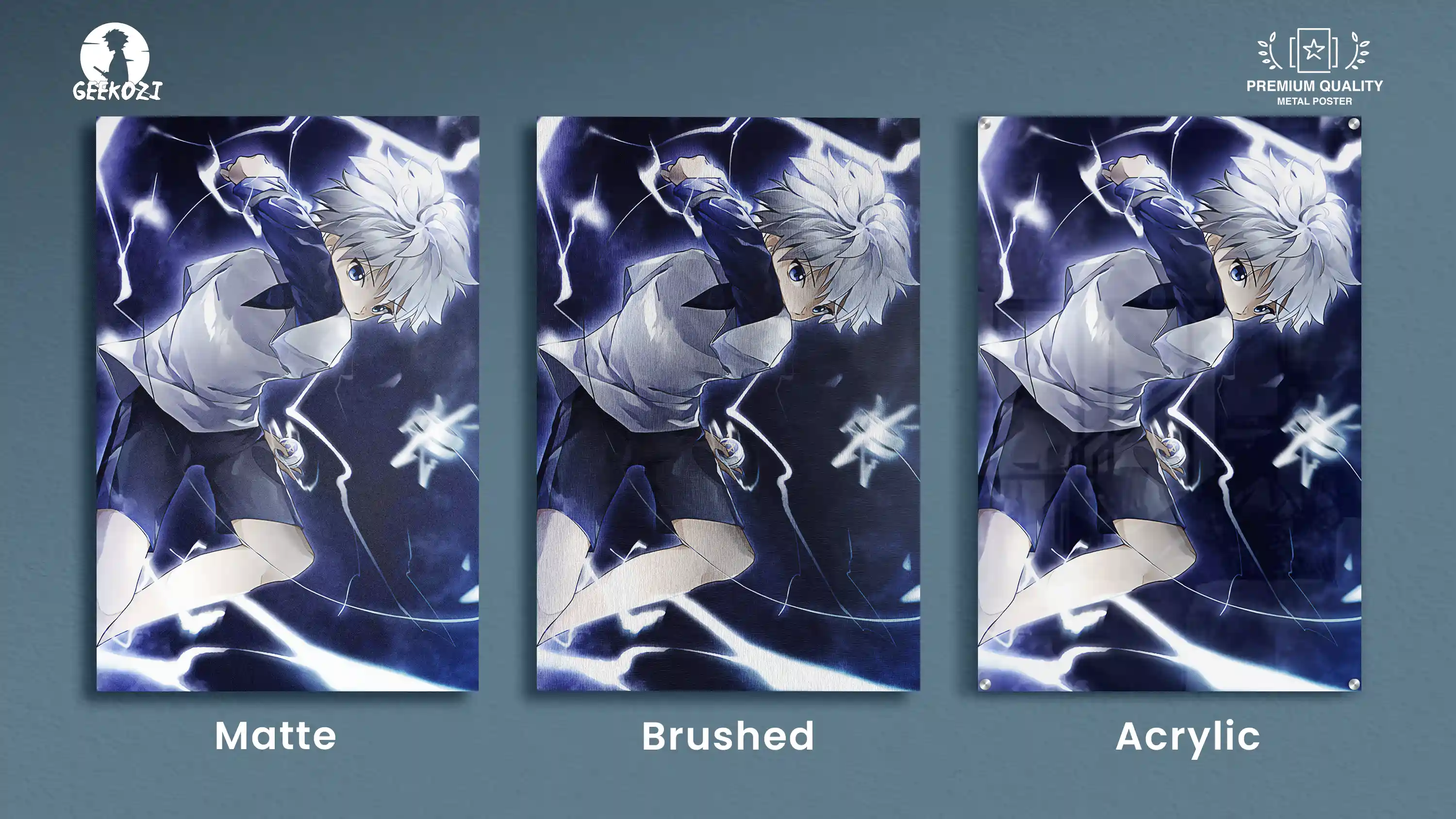 Killua Zoldyck Hunter x Hunter All Product Types High Quality Metal Print