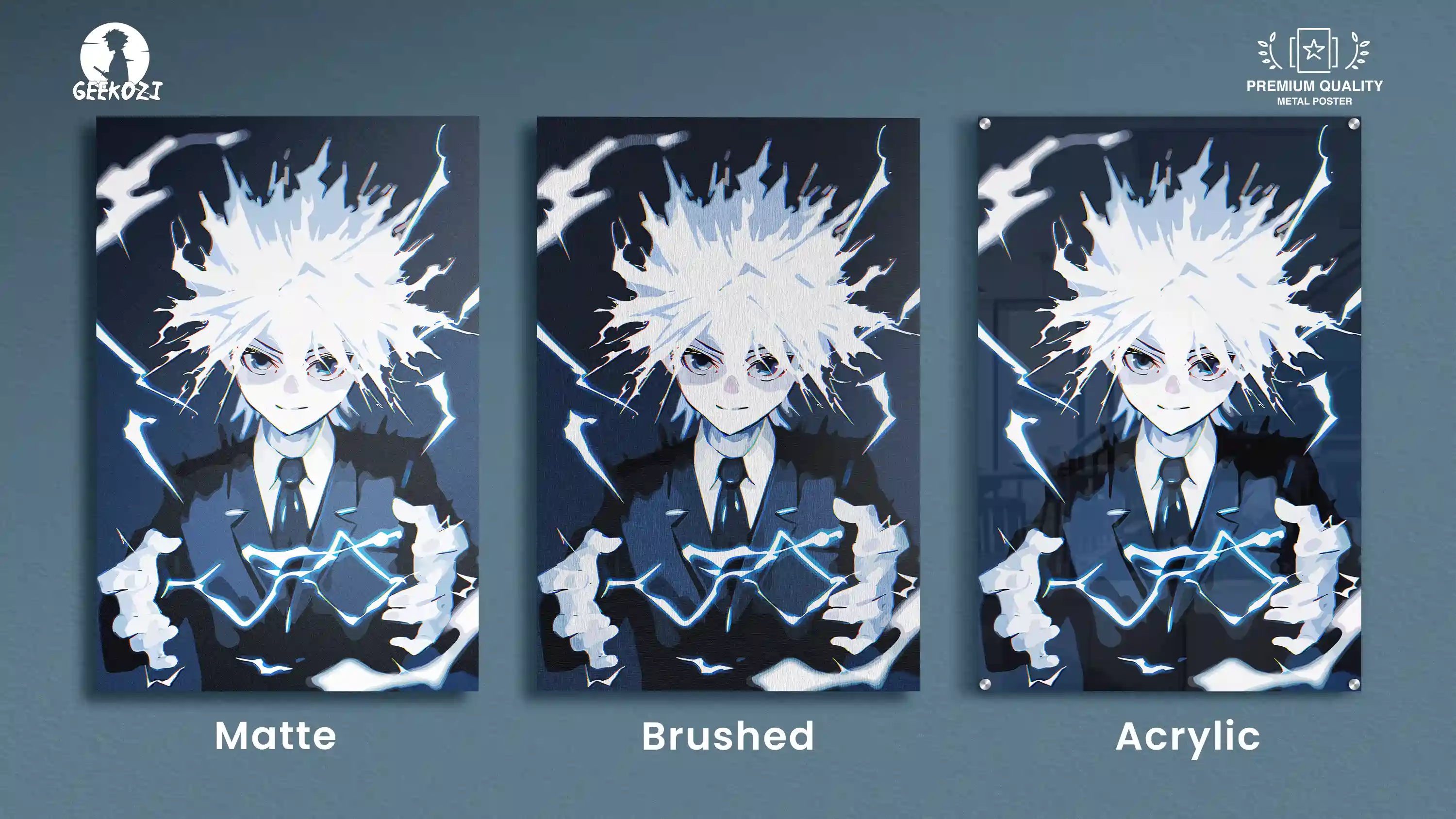 Killua Zoldyck Hunter x Hunter All Product Types Outstanding Printed Metal Poster