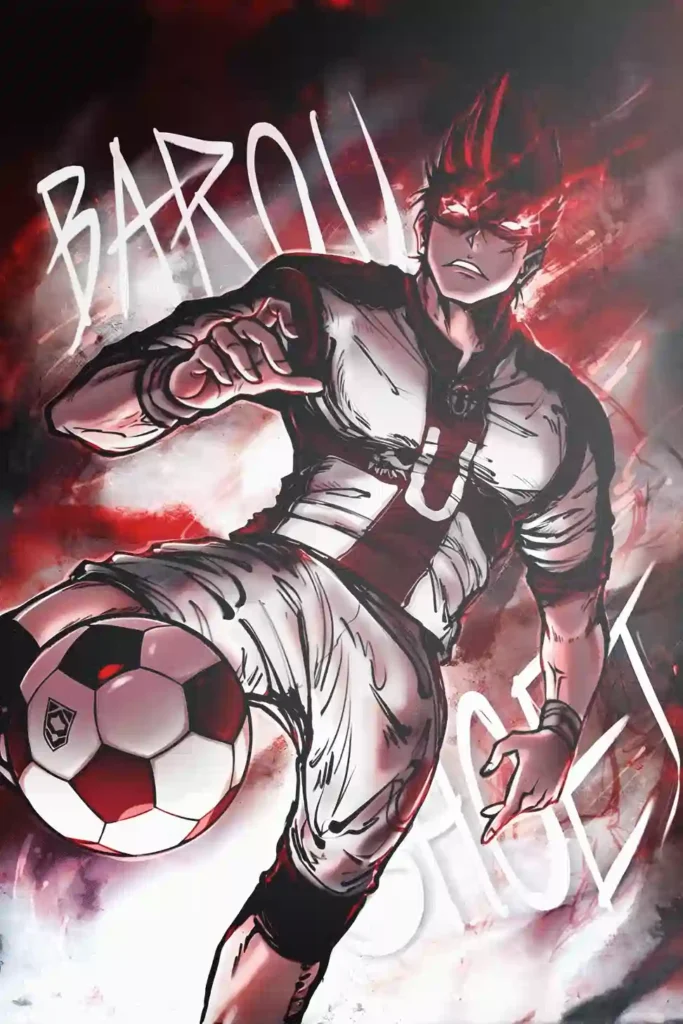 Showcase frame of the King Barou Metal Poster, anime metal poster