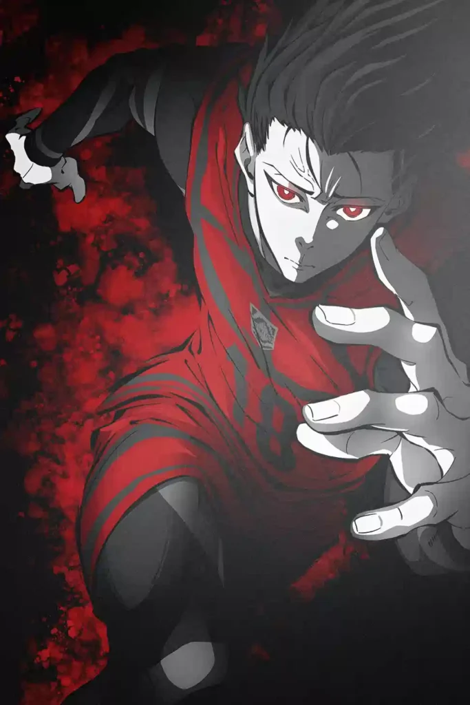 King Barou Blue Lock anime metal poster artistic showcase image highlighting the design narrative