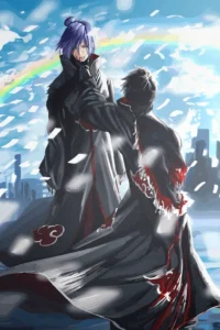 Konan vs Obito Naruto Original Image Metal Wall Poster