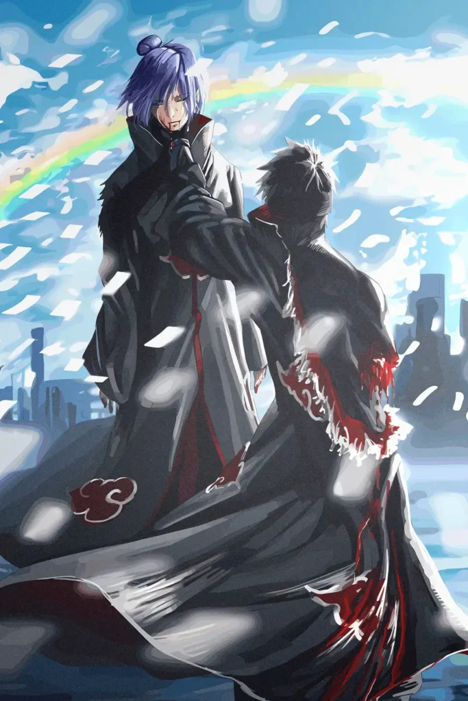Konan vs Obito Naruto Original Image Metal Wall Poster
