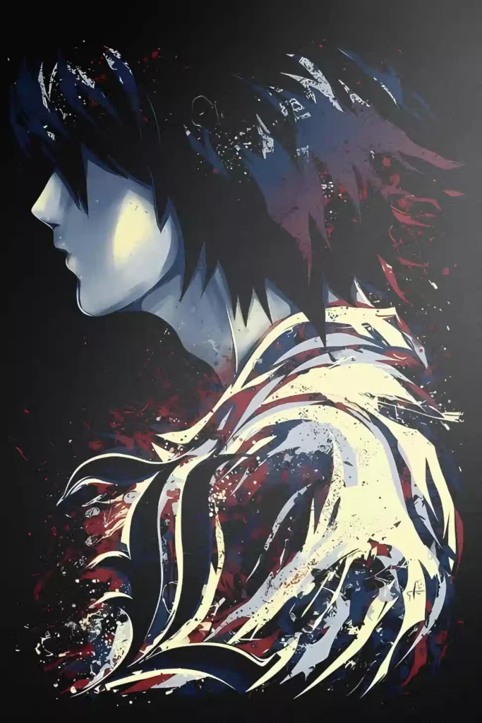 L Death Note metal wall art showcase shot from the Geekozi collection