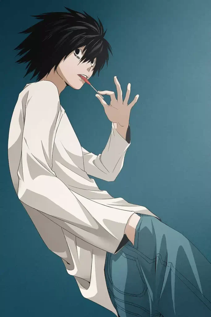 Showcase view of the L Deluxe Metal Print from Death Note
