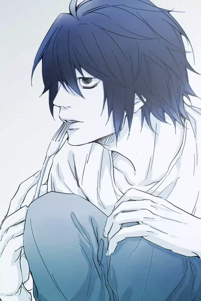 L anime metal poster artistic detail and visual story from Death Note