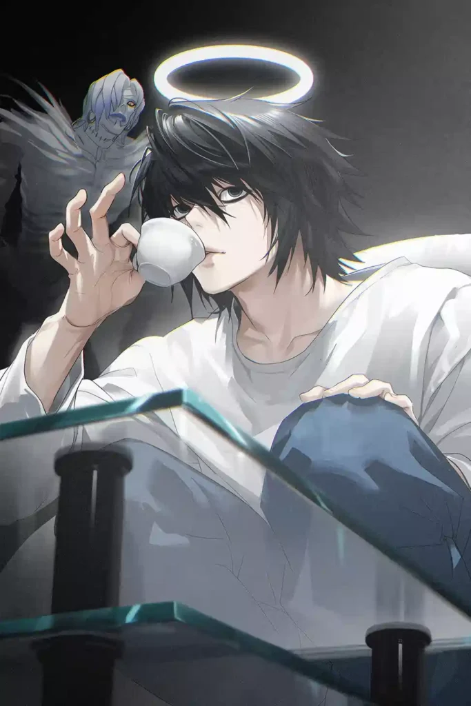 Showcase view of the L High Quality Metal Poster from Death Note
