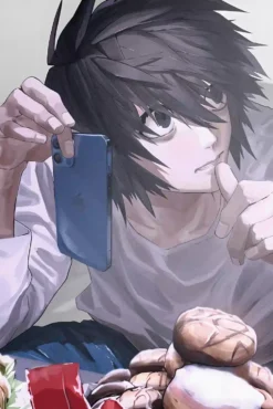 L Death Note Cool Slate Lean Metal Print Wall Art