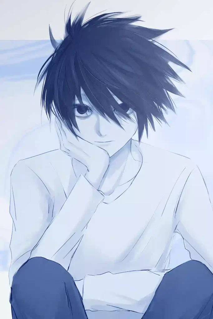 L anime metal poster artistic detail and visual story from Death Note