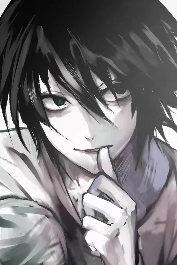 Showcase view of the L Outstanding Metal Wall Poster from Death Note