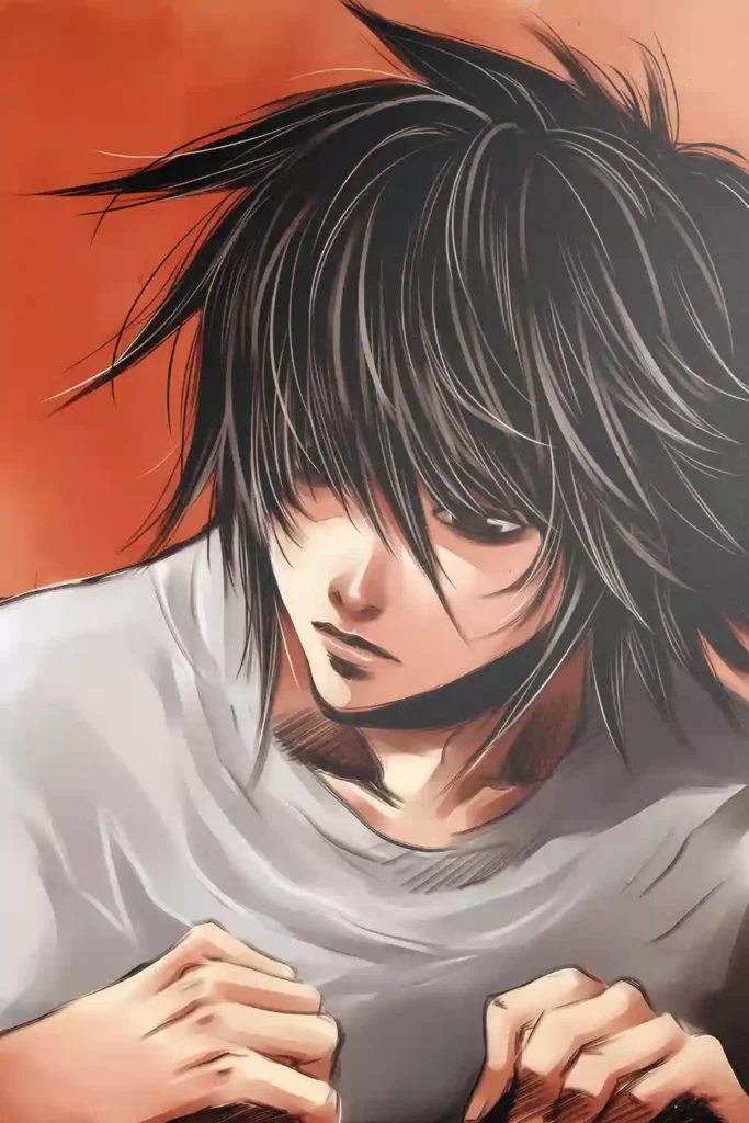 Showcase view of the L Premium Metal Wall Art from Death Note