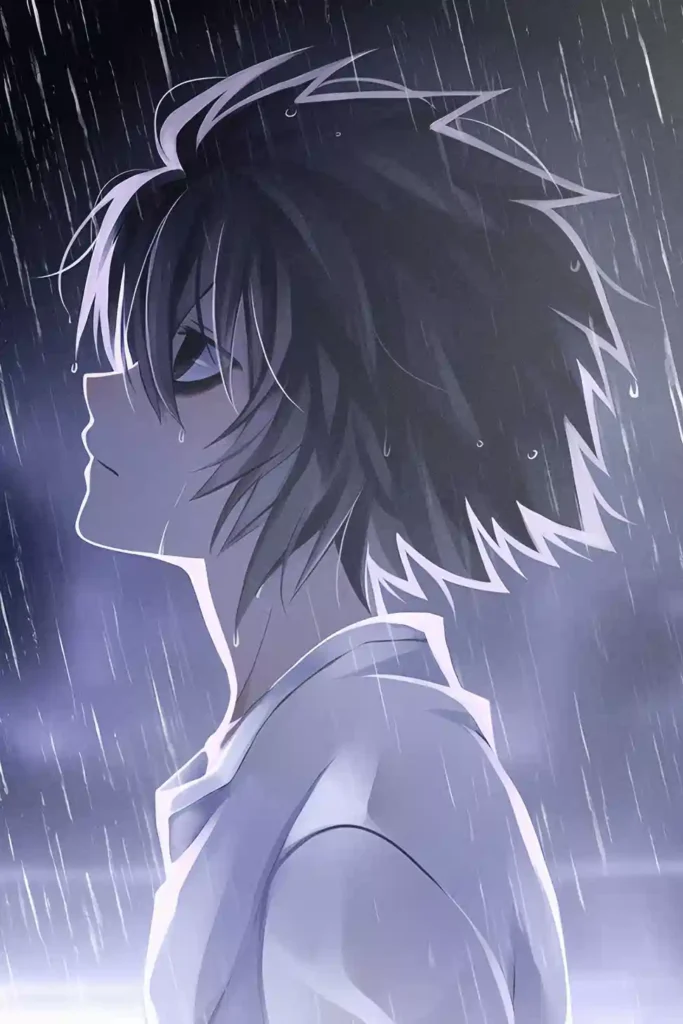 L anime metal poster artistic detail and visual story from Death Note
