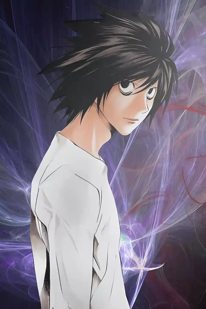 Showcase frame of the L Printed Metal Wall Art, anime metal poster