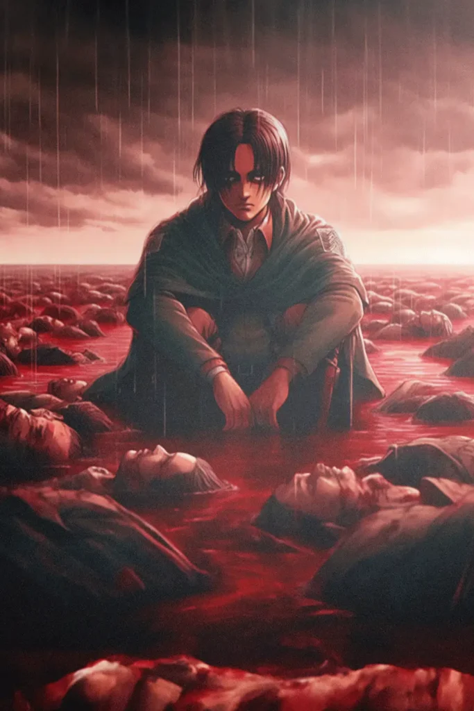 Levi Ackerman Attack On Titan Original Image Artistic Metal Print Poster