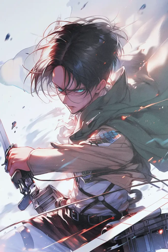Levi Ackerman Attack On Titan Original Image Artistic Metal Wall Poster