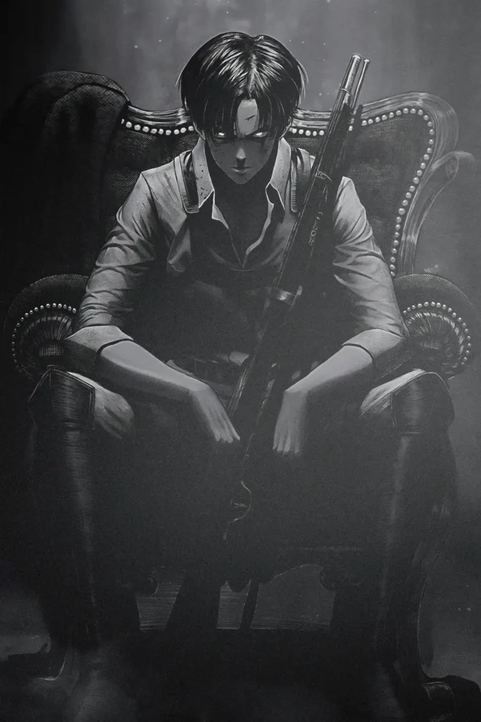 Levi Ackerman Attack On Titan Original Image Bespoke Printed Metal Poster