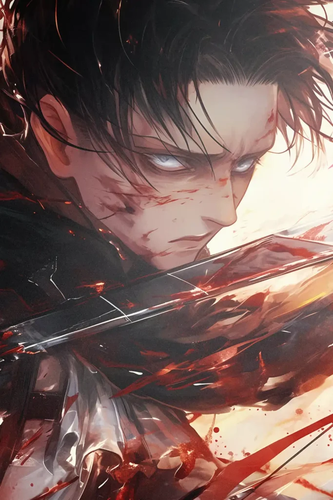 Levi Ackerman Attack On Titan Original Image Deluxe Metal Poster