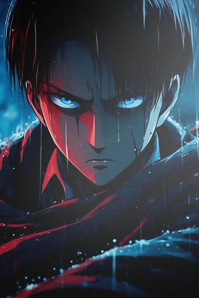 Levi Ackerman Attack On Titan Original Image Distinctive Metal Print Poster