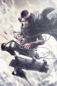 Levi Ackerman Attack On Titan Original Image Metal Print Poster