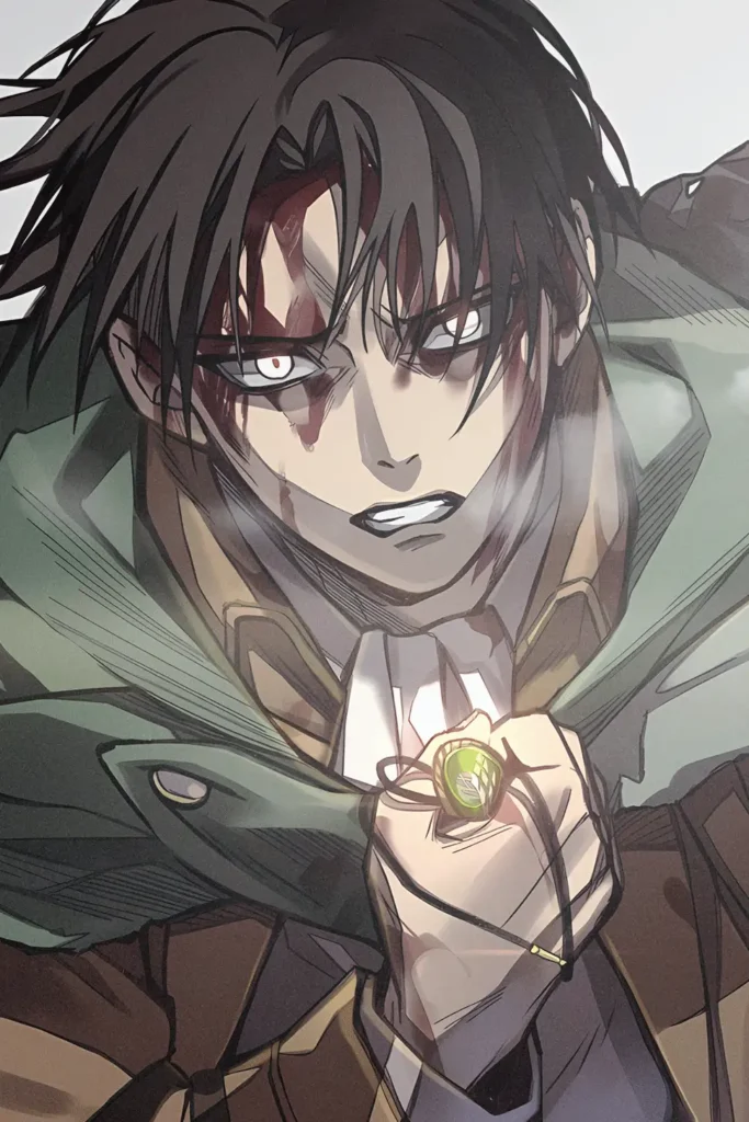 Levi Ackerman Attack On Titan Original Image Outstanding Printed Metal Poster