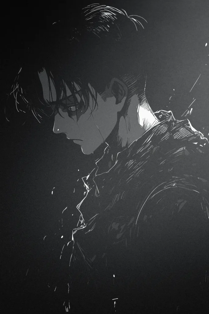 Levi Ackerman Attack On Titan Original Image Premium Metal Print