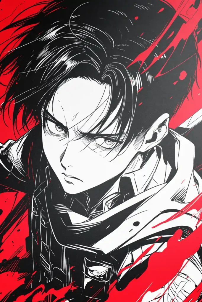 Levi Ackerman Attack On Titan Original Image Stellar Metal Poster
