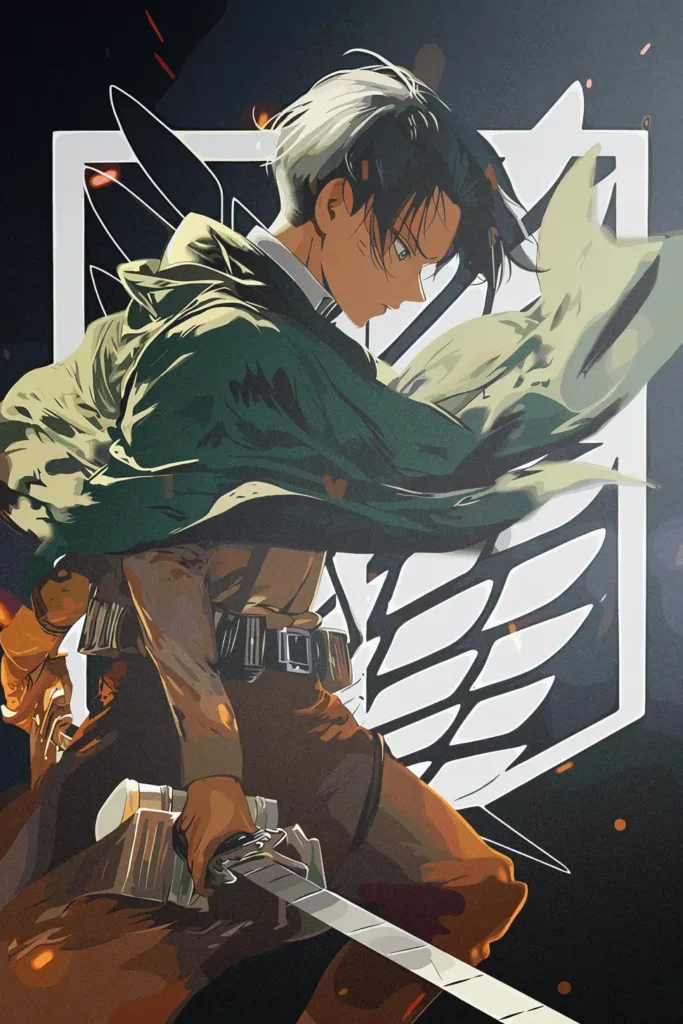 Levi Ackerman Attack On Titan Original Image Stellar Metal Print Wall Art