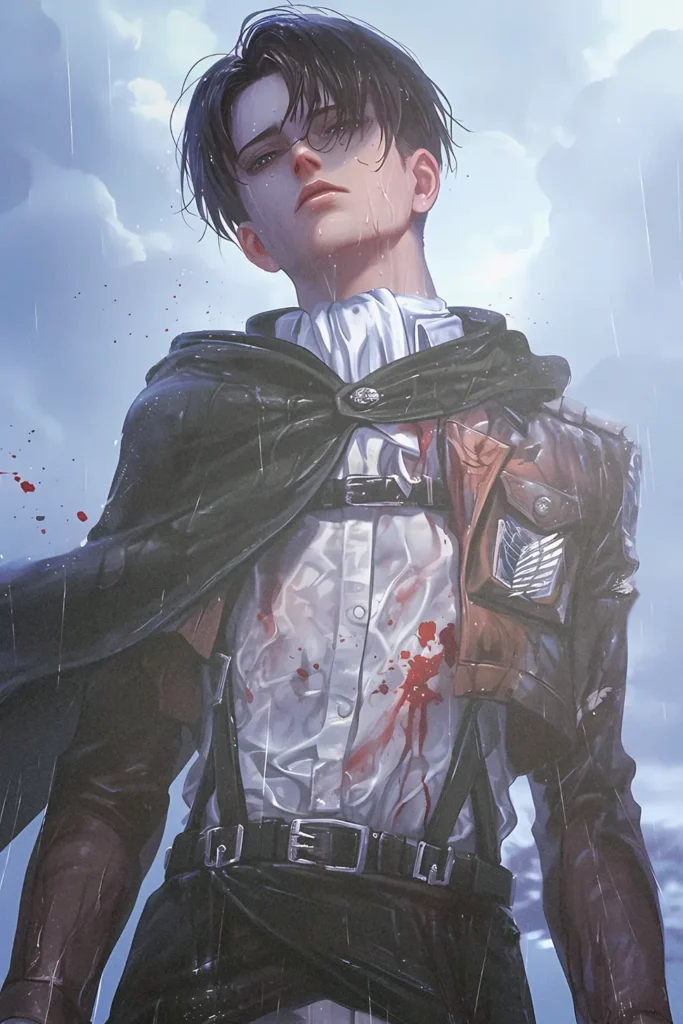 Levi Ackerman Attack On Titan Original Image Unique Metal Print Poster