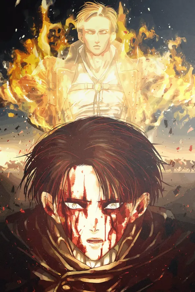 Levi Ackerman Attack On Titan Original Image Outstanding Metal Print Poster