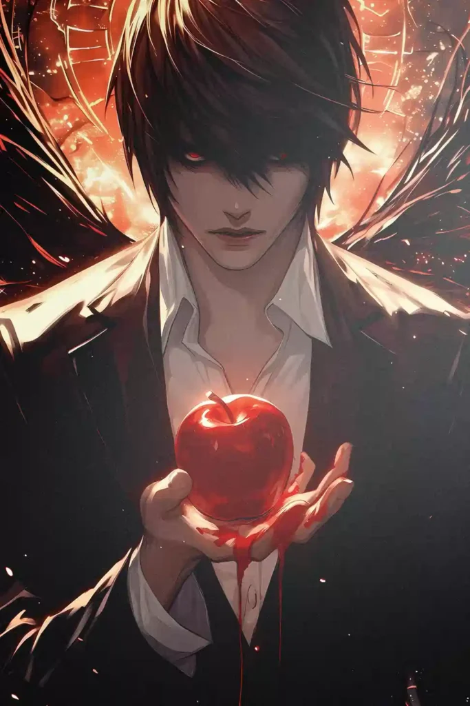 Showcase view of the Light Yagami Aluminium Metal Print from Death Note