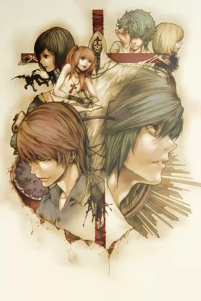 Artistic showcase photo of the Light Yagami Bespoke Metal Print Poster