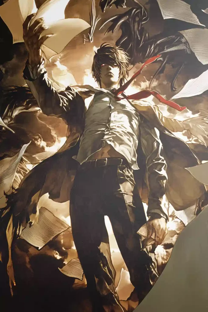 Light Yagami Death Note metal wall art showcase shot from the Geekozi collection