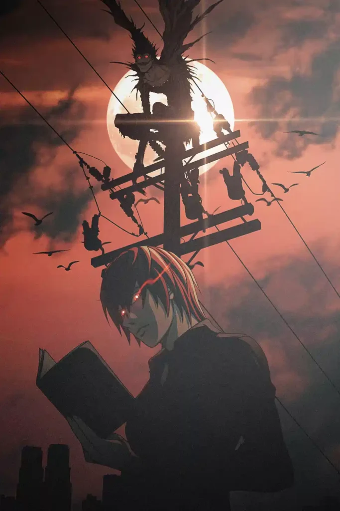 Showcase frame of the Light Yagami Bespoke Metal Wall Art Poster, anime metal poster