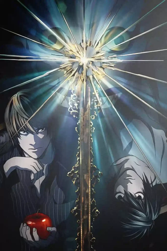 Artistic showcase photo of the Light Yagami Deluxe Metal Poster