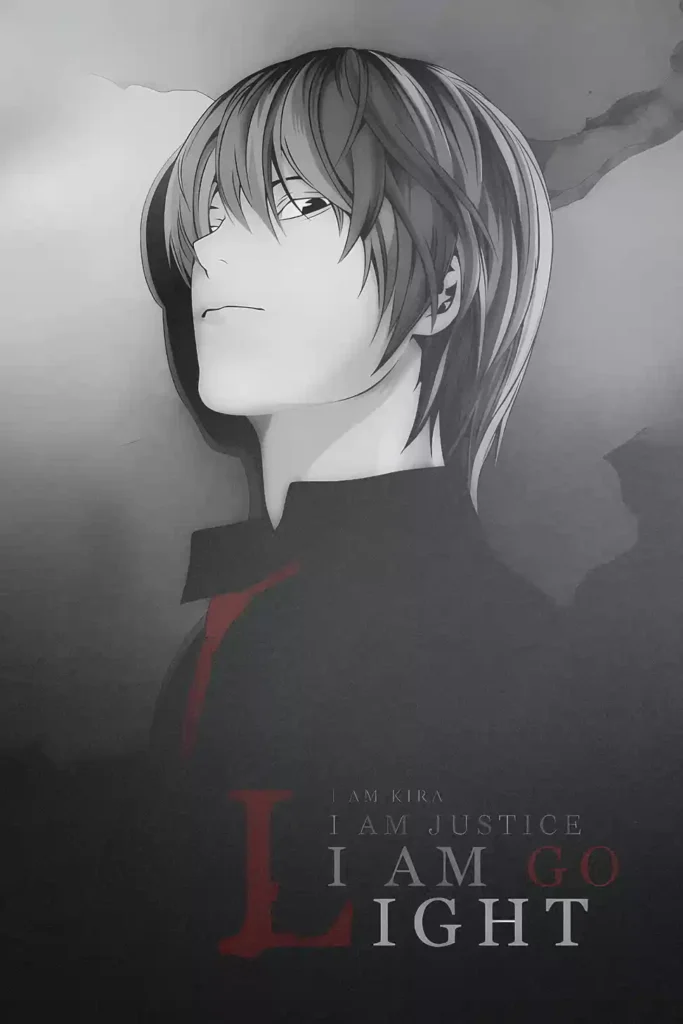 Showcase view of the Light Yagami Exclusive Metal Print from Death Note