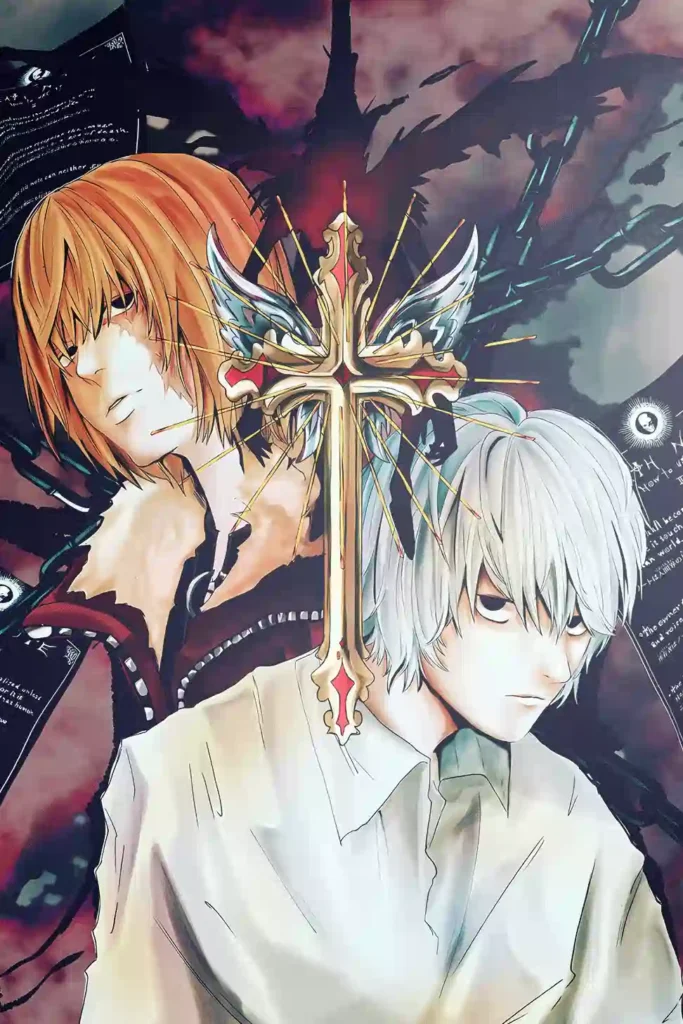 Light Yagami anime metal poster artistic detail and visual story from Death Note