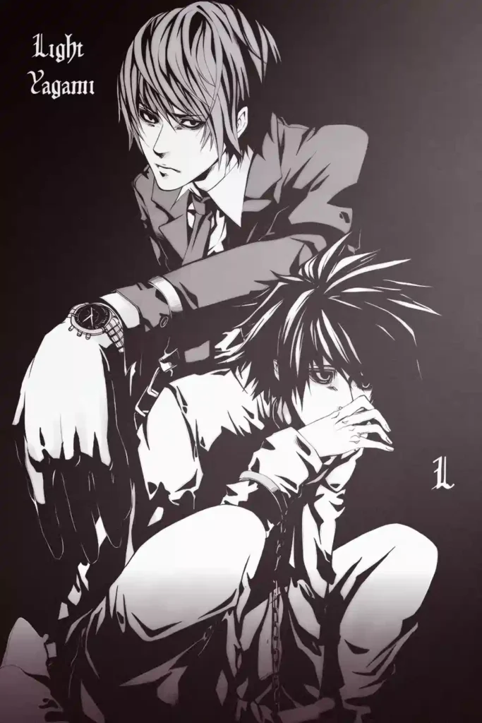 Artistic showcase photo of the Light Yagami Exquisite Metal Poster