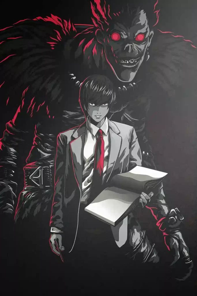 Light Yagami Death Note metal wall art showcase shot from the Geekozi collection
