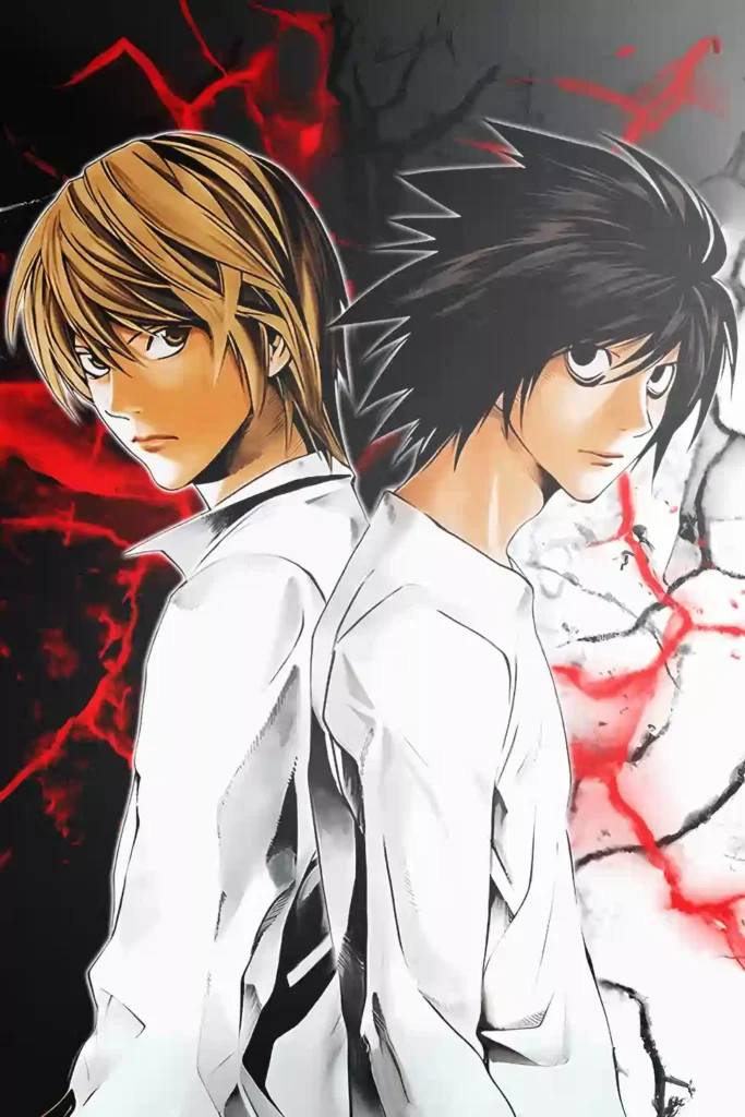 Showcase frame of the Light Yagami Exquisite Metal Print Wall Art, anime metal poster
