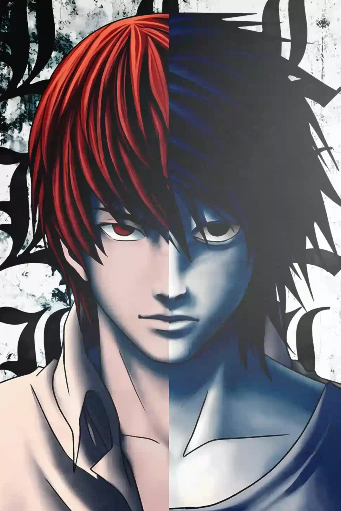 Showcase view of the Light Yagami Metal Poster from Death Note