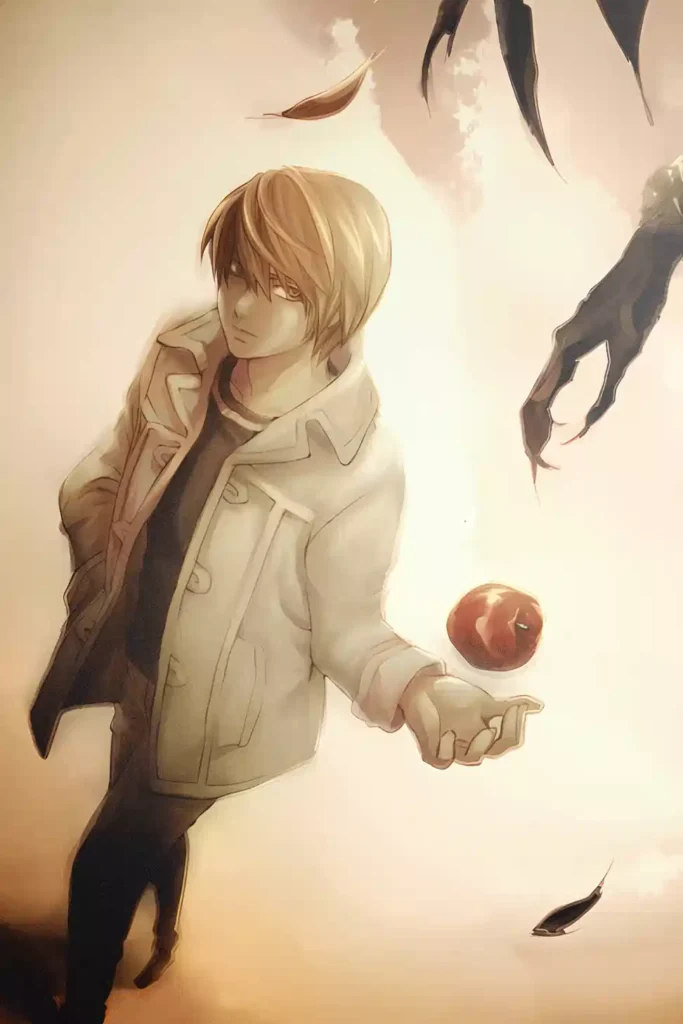 Showcase view of the Light Yagami Outstanding Metal Print Poster from Death Note