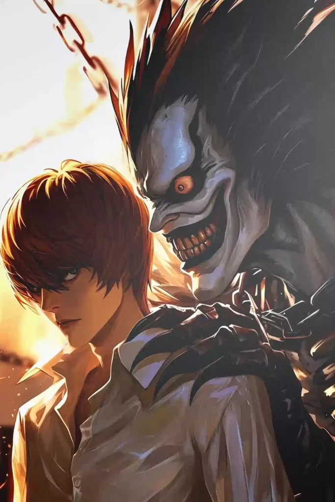 Showcase view of the Light Yagami Premium Metal Poster from Death Note