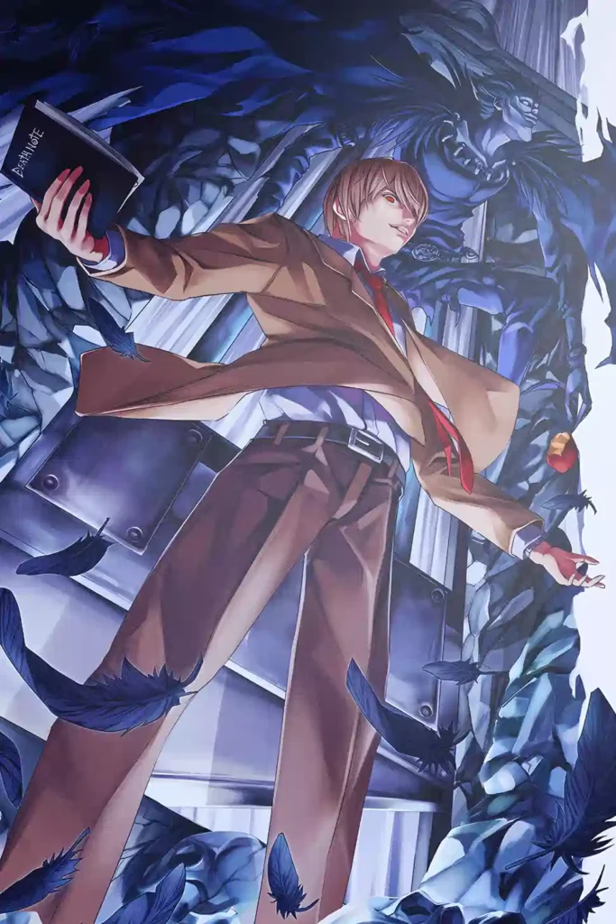 Light Yagami Death Note metal wall art showcase shot from the Geekozi collection